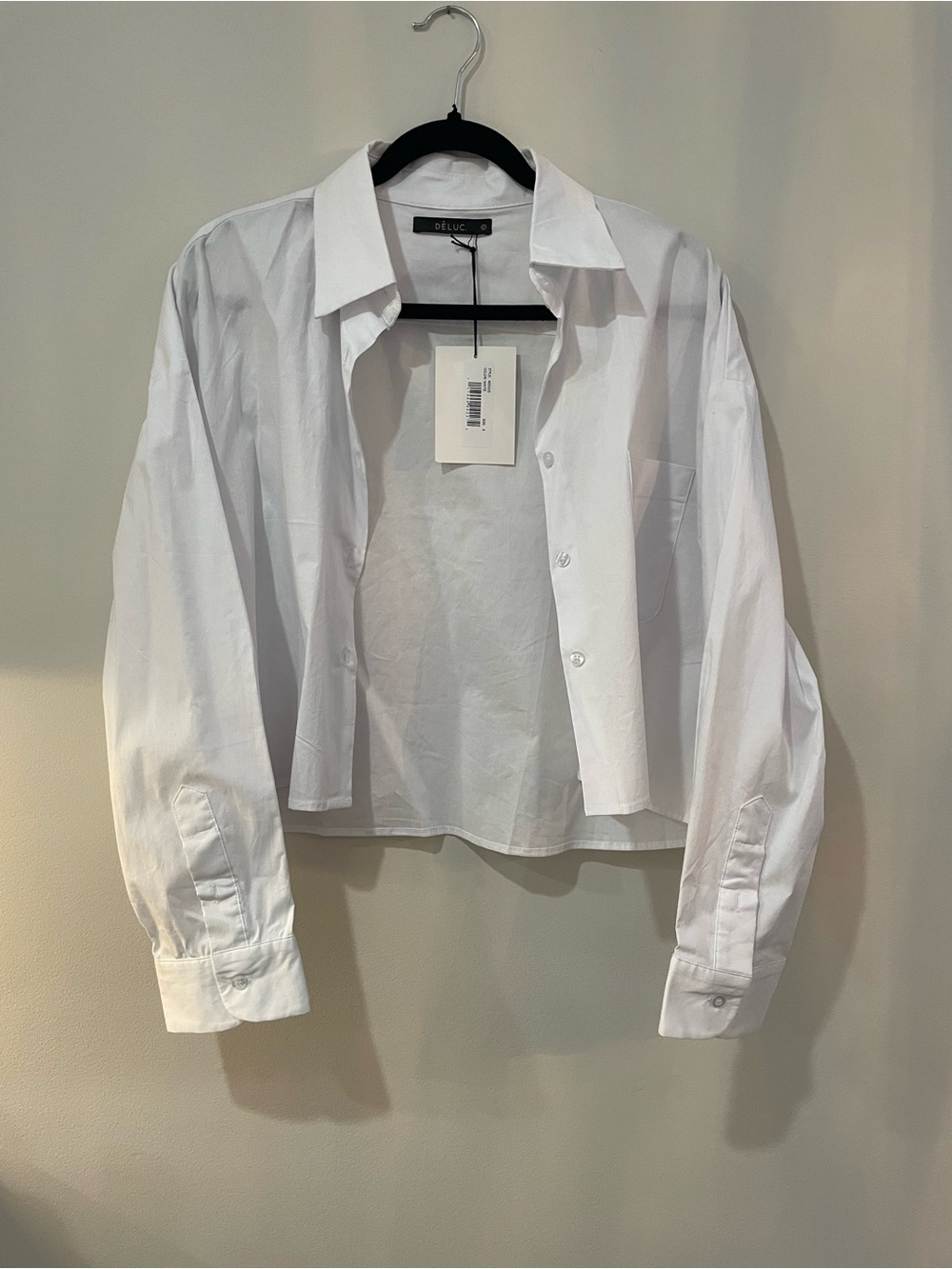 Deluc White Cropped Button-Down Shirt